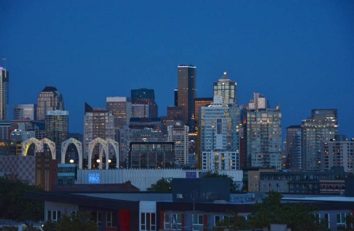 Seattle skyline at night